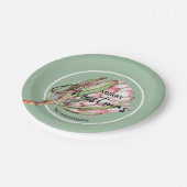 トロピカルプロテアフローラクリスマス ペーパープレート (アングル)