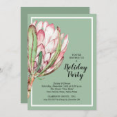 トロピカルプロテアホリデークリスマスパーティの招待状 (正面/裏面)