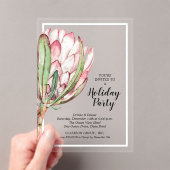 トロピカルプロテアホリデークリスマスパーティー アクリル招待状 (インサイチュ (ポータブル))