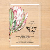 トロピカルプロテアホリデークリスマスパーティー アクリル招待状 (正面)