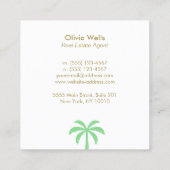 トロピカルプロパティパームツリースクエアコールカード コーリングカード (裏面)