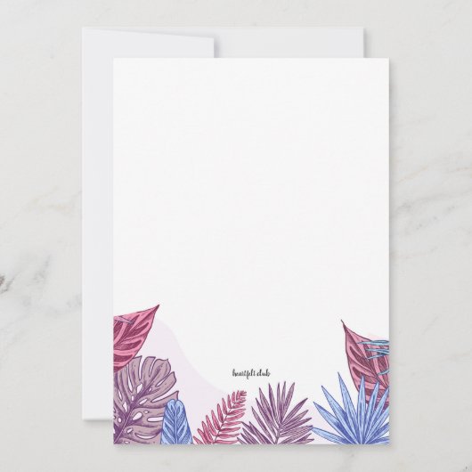 トロピカルプロム 招待状 (裏面)