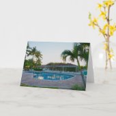 トロピカルプールアットサンセットザバハマ カード (黄色い花)