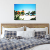 トロピカルプールキャンバス印刷 キャンバスプリント (インサイチュ (寝室))