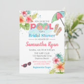 トロピカルプールサイドサマーブライダルシャワー 招待状 (スタンド正面)