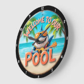 トロピカルプールシャーク遊のギターバケーションビベス ラージ壁時計 (傾斜)