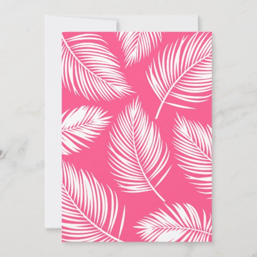 トロピカルプールパーティーガール誕生日 招待状 (裏面)