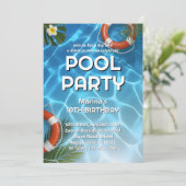 トロピカルプールパーティーサマーバースデー 招待状 (スタンド正面)