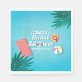 トロピカルプールパーティーサマーブライダルシャワー スタンダードランチョンナプキン (正面)