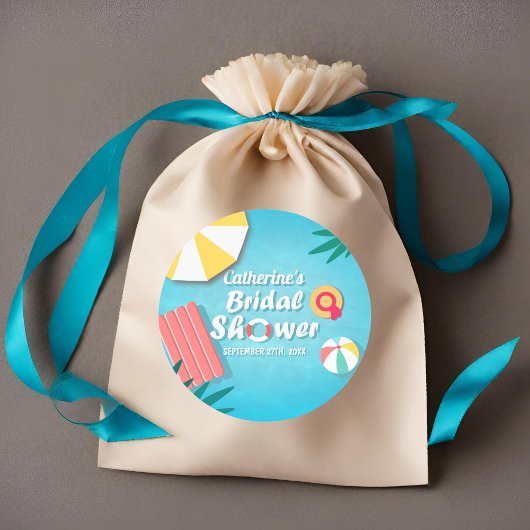 トロピカルプールパーティーサマーブライダルシャワー ラウンドシール