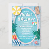 トロピカルプールパーティーサマーブライダルシャワー 招待状 (正面)