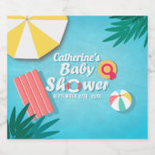 トロピカルプールパーティーサマーベビーシャワー ビールラベル (シングルラベル)