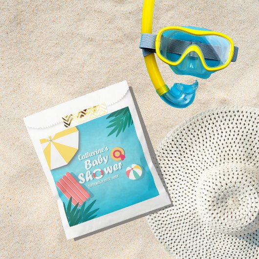 トロピカルプールパーティーサマーベビーシャワー フェイバーバッグ