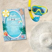 トロピカルプールパーティーサマーベビーシャワー 招待状