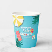 トロピカルプールパーティーサマーベビーシャワー 紙コップ (裏面)