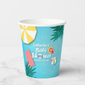 トロピカルプールパーティーサマーベビーシャワー 紙コップ (正面)