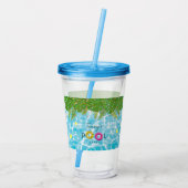 トロピカルプールパーティースイミングプール誕生日 アクリルタンブラー (裏面)