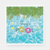 トロピカルプールパーティースイミングプール誕生日 スタンダードランチョンナプキン (正面)