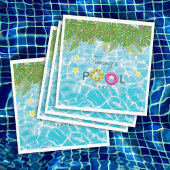 トロピカルプールパーティースイミングプール誕生日 スタンダードランチョンナプキン