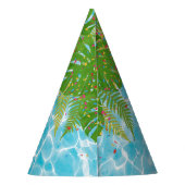 トロピカルプールパーティースイミングプール誕生日 パーティーハット (裏面)