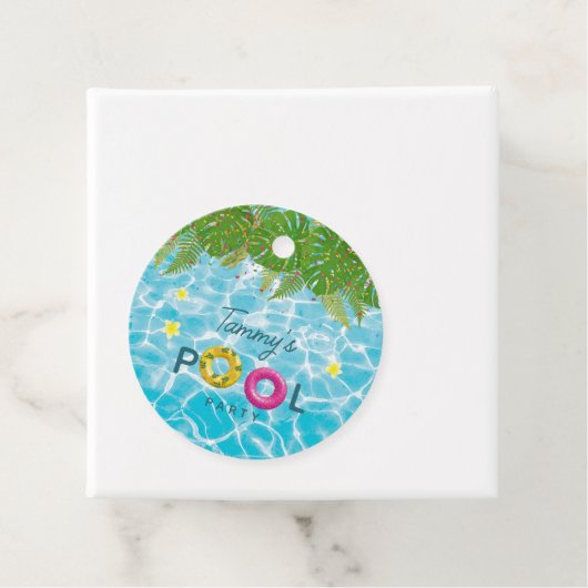 トロピカルプールパーティースイミングプール誕生日 フェイバータグ (インサイチュ)