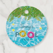 トロピカルプールパーティースイミングプール誕生日 フェイバータグ (正面)