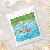 トロピカルプールパーティースイミングプール誕生日 フェイバーバッグ (クリップ留めされた状態)