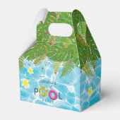 トロピカルプールパーティースイミングプール誕生日 フェイバーボックス (正面サイド)