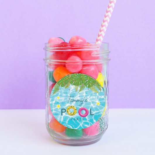 トロピカルプールパーティースイミングプール誕生日 ラウンドシール