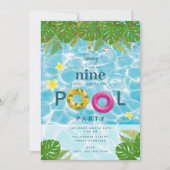 トロピカルプールパーティースイミングプール誕生日 招待状 (正面)