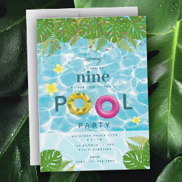 トロピカルプールパーティースイミングプール誕生日 招待状