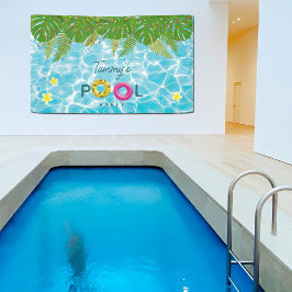 トロピカルプールパーティースイミングプール誕生日 横断幕
