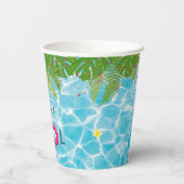 トロピカルプールパーティースイミングプール誕生日 紙コップ (裏面)