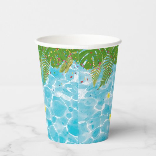 トロピカルプールパーティースイミングプール誕生日 紙コップ (右)