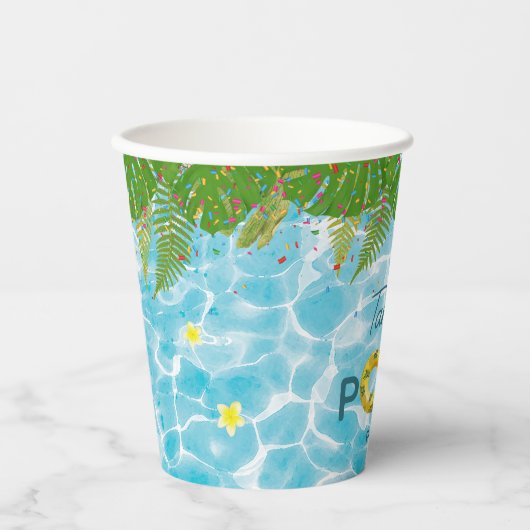 トロピカルプールパーティースイミングプール誕生日 紙コップ (正面)