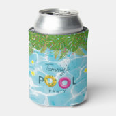 トロピカルプールパーティースイミングプール誕生日 缶クーラー (缶正面)