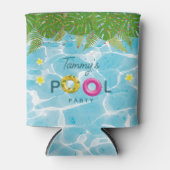 トロピカルプールパーティースイミングプール誕生日 缶クーラー (正面)