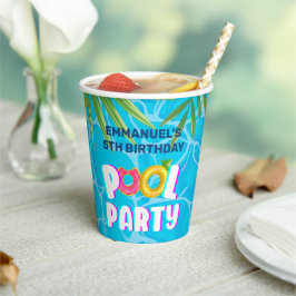 トロピカルプールパーティーバースデー 紙コップ