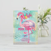 トロピカルプールパーティーフラミンゴパイナップルアロハルアウ（ハワイ式宴会） 招待状 (スタンド正面)