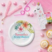 トロピカルプールパーティーブライダルシャワー ペーパープレート (パーティー)