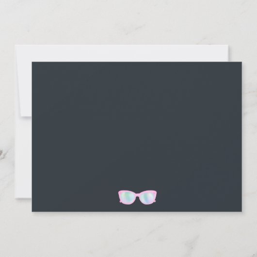 トロピカルプールパーティーホログラフィックグラス甘い16 招待状 (裏面)