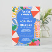 トロピカルプールパーティーボホブライダルシャワー 招待状 (スタンド正面)