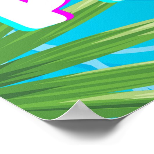 トロピカルプールパーティー誕生日ウェルカムポスター ポスター (角)