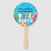 トロピカルプールパーティー誕生日 ハンドファン (正面)