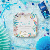 トロピカルプールパーティー誕生日 ペーパープレート (パーティー)