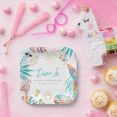 トロピカルプールパーティー誕生日 ペーパープレート (パーティー)