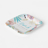 トロピカルプールパーティー誕生日 ペーパープレート (傾斜あり)