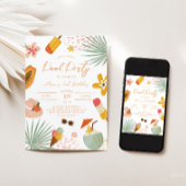 トロピカルプールパーティー サマー バースデー インビテーション