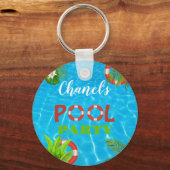 トロピカルプールパーティー |夏の誕生日 キーホルダー (正面)