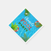 トロピカルプールパーティー |夏の誕生日 スタンダードカクテルナプキン (角)